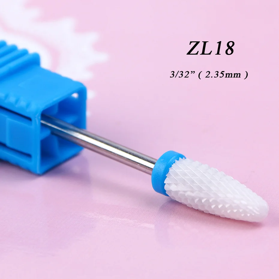ZL18 1 шт. керамические фрезы для электрических ногтей сверла алмазные фрезы твердосплавные фрезы УФ-гель для удаления маникюрных инструментов BEZL01-25 - Цвет: ZL18