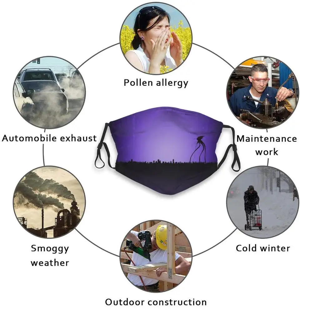 

War Of The World Custom Design For Child Adult Mask Anti Dust Filter Print Washable Face Mask Movie Film Cinema Hollywood
