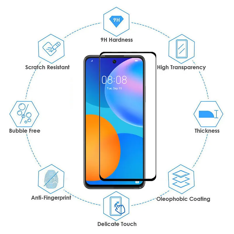 

9H For P Smart 2021 Glass+Lens Film Huawei P Smart 2021 Screen Protector Tempered Glass hyawei Psmart-2021 Protective Glasses