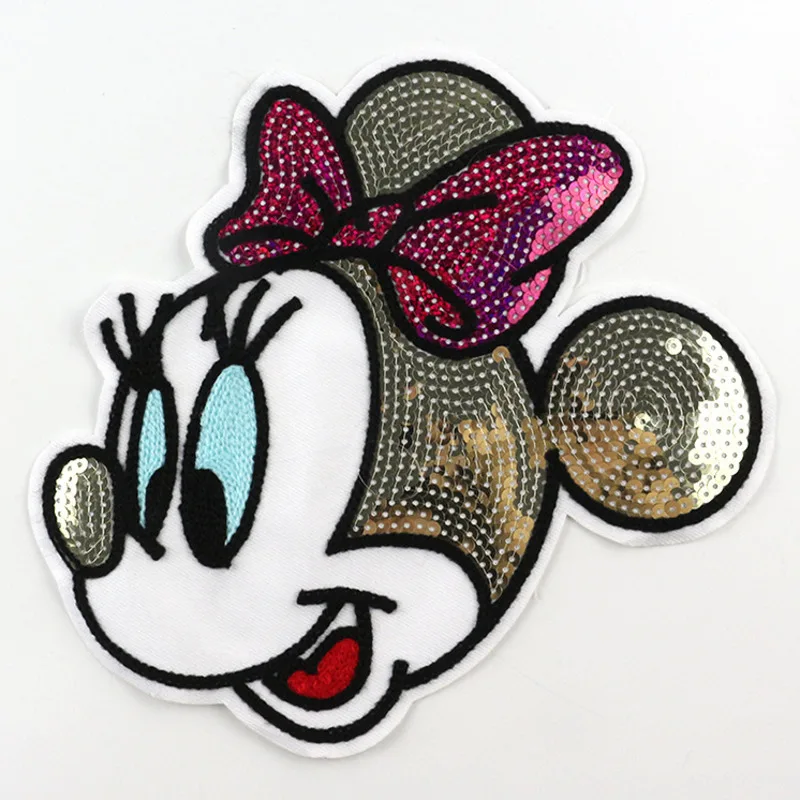 Модная вышитая блестками нашивка с аппликацией Минни Микки Маус для одежды