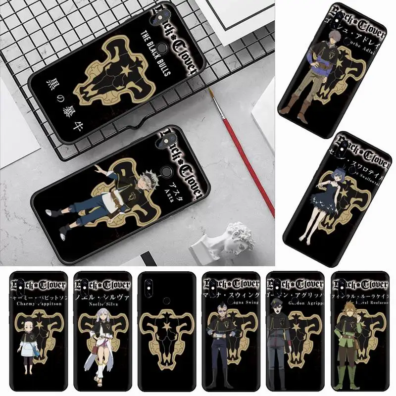 

Black Clover Phone Case For Xiaomi Redmi mi note max 3 5 6 8 9 10 t S SE lite pro Soft Silicone mobile bags
