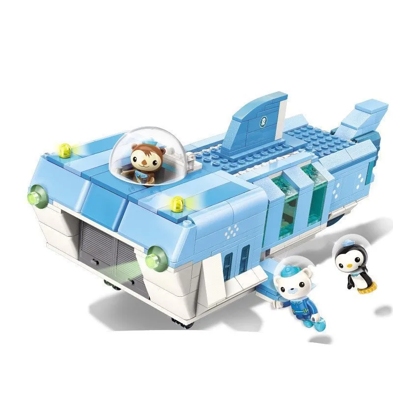 

404Pcs Building Block 3705 Submarine Small Column White Shark Mobile Base Children's Small Particles Assembling Toy Gifts