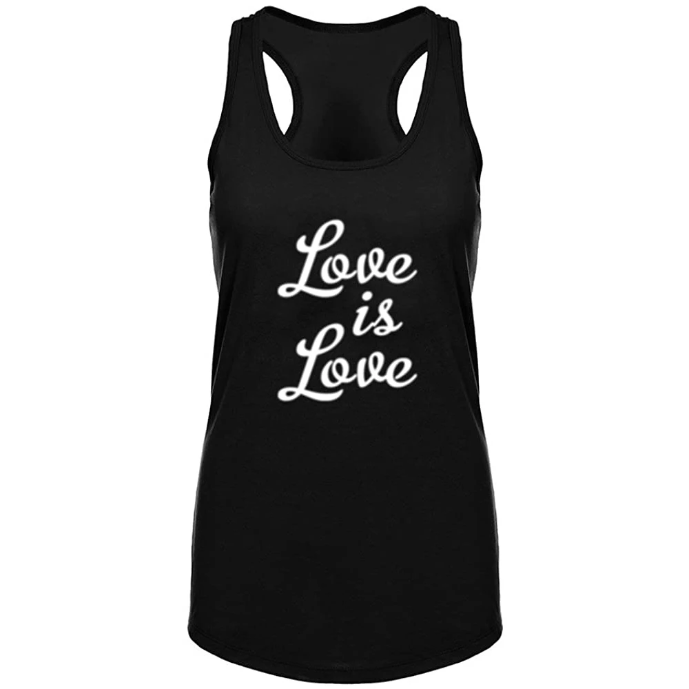 

Lyprerazy Love is Love Fitness Workout Racerback Casual Tank Tops Women's Shirts Summer Funny Letter Print Tank Top
