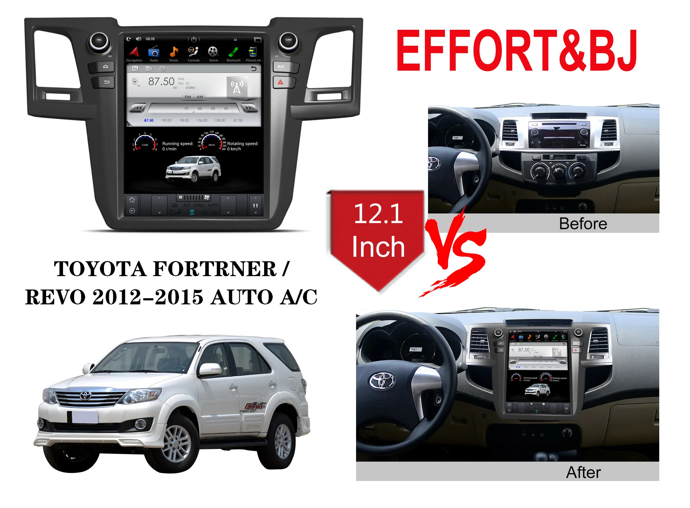 Автомобильный GPS-навигатор Tesla Style на платформе Android с вертикальным экраном для