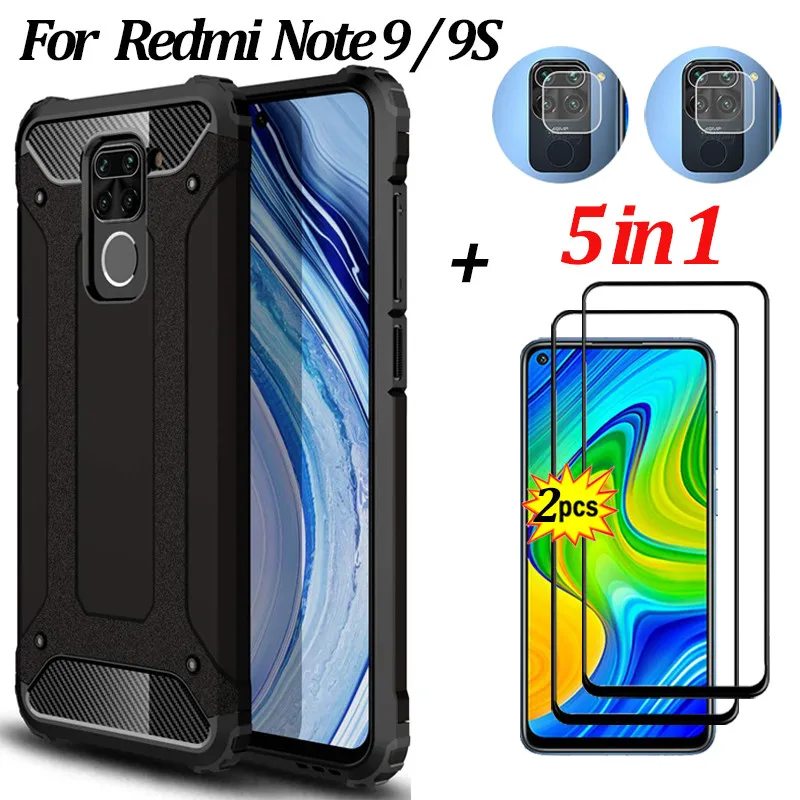 защитное стекло редми нот 10 + защитный чехол на телефон redmi note9 полное покрытие note 9