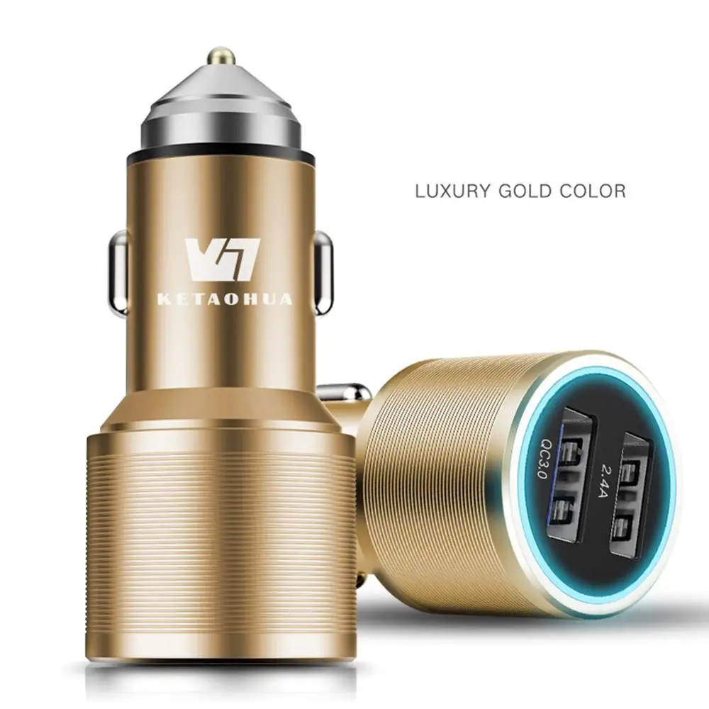 Автомобильное зарядное устройство с двумя usb портами адаптер для быстрой зарядки