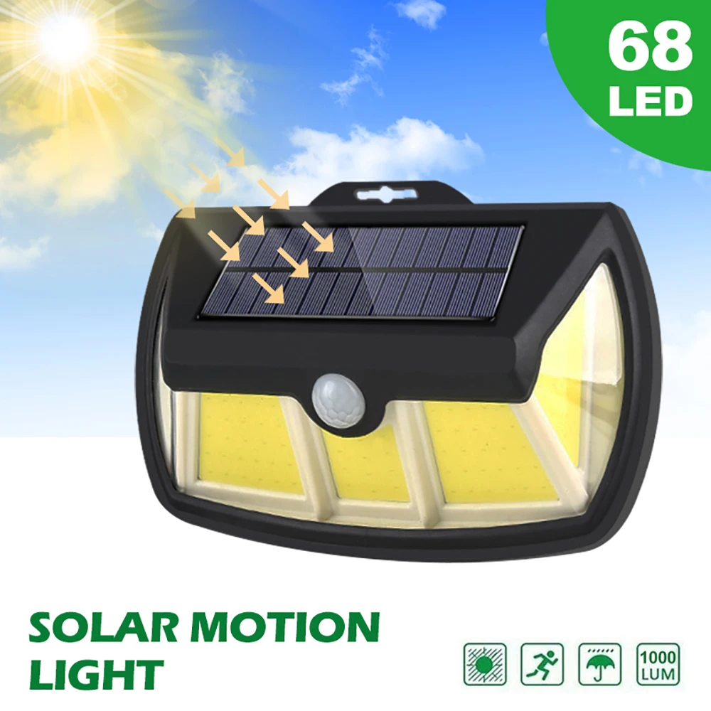 

Outdoor COB LED Solar Wall Light 28/68/90 LED IP65 Waterproof PIR Motion Sensor Light 270° Wide Angle Mpow Solar Lamp for Garage