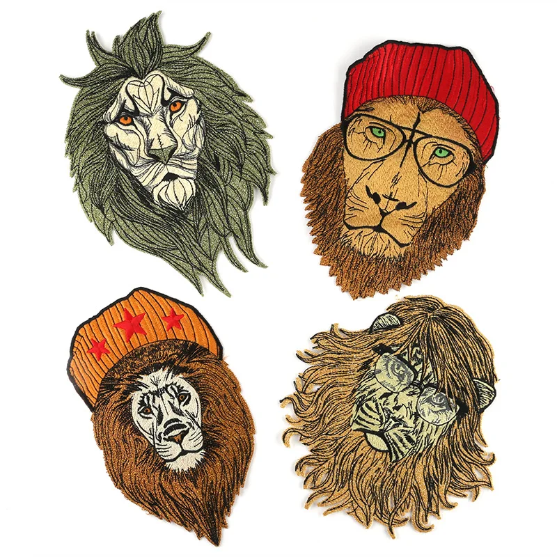

Lion head Embroidered patch cartoon pattern DIY clothes patch sewing ironing Bag hat accessories patchs wholesale