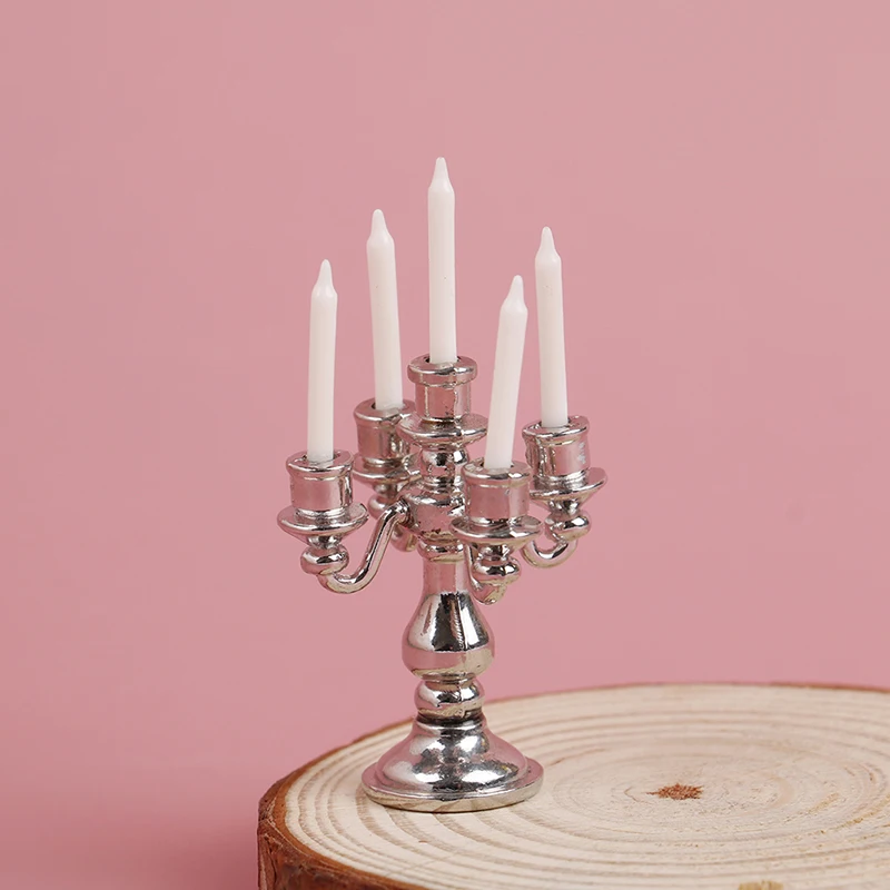 

Миниатюрный Ретро подсвечник с пятью головками, лампа-свеча, модель, декоративные аксессуары, кукольный домик, мебель, игрушка, ролевые игры