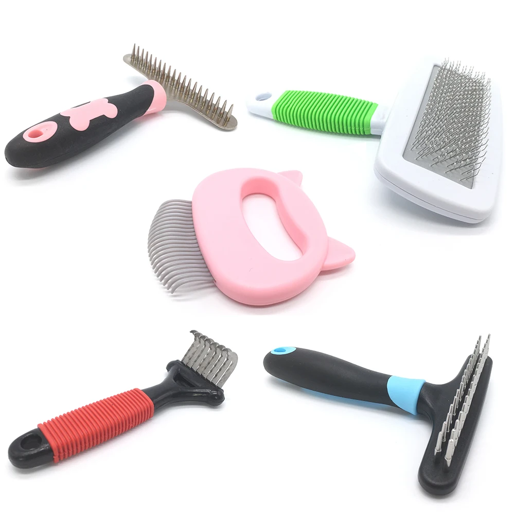 

Pet Needle Combs With Non-Slip Handle Small Medium Dog Hair Brushes Hair Removal Knotting Comb Grooming Supplies For Dogs Cats