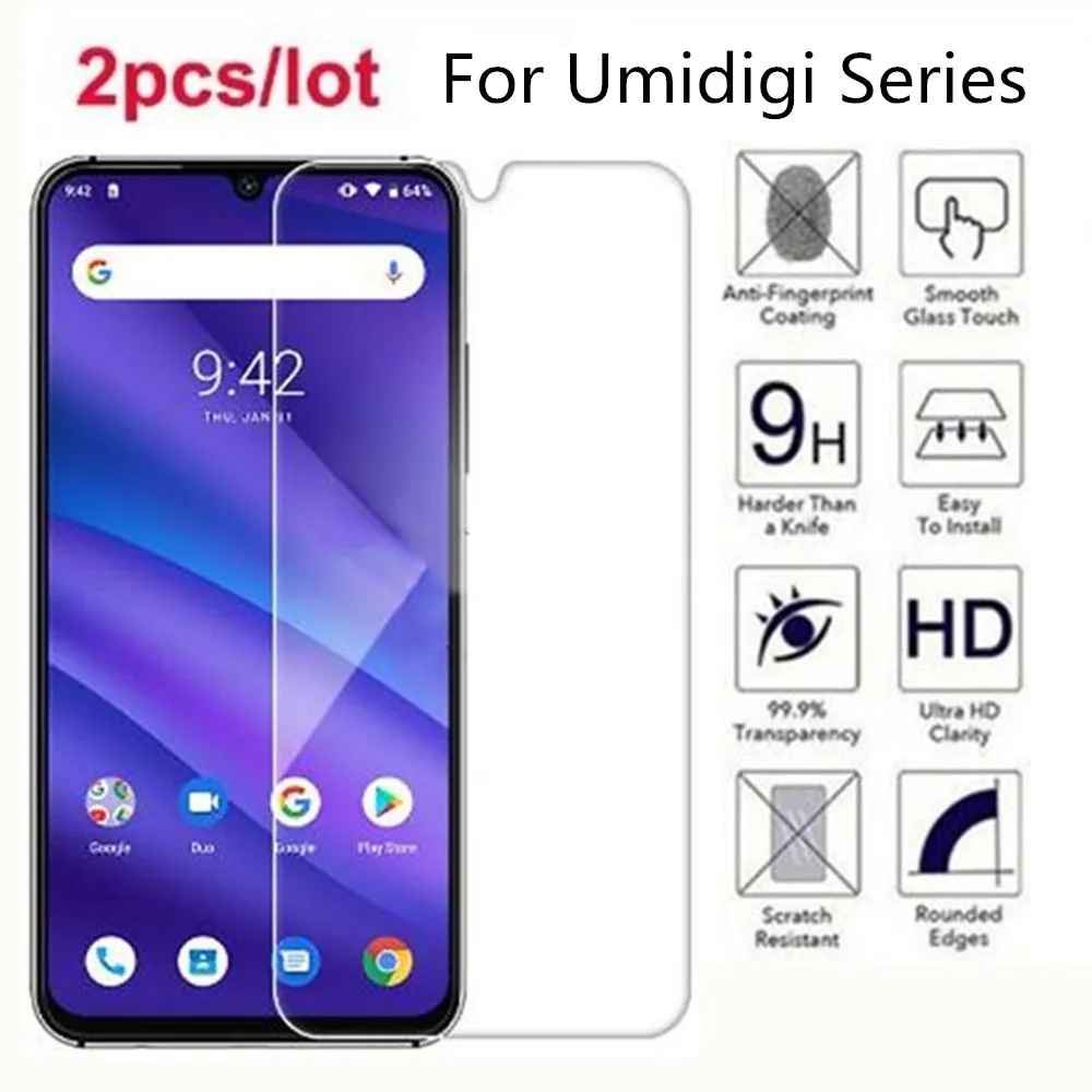 Закаленное стекло для UMIDIGI F1 Play 2.5D Premium Защитная пленка экрана A5 A3 One Z2 Pro F2 Power 3