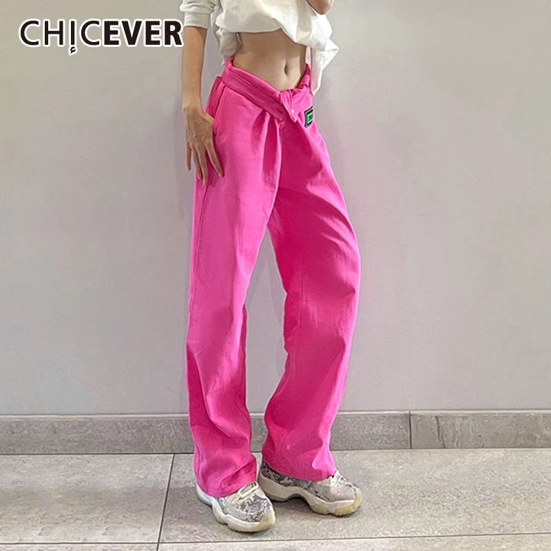 

CHICEVER Solid Loose Casual Vintage Pants For Women High Waist Fashion Black Temperament Pant Female Autumn Style 2021 New