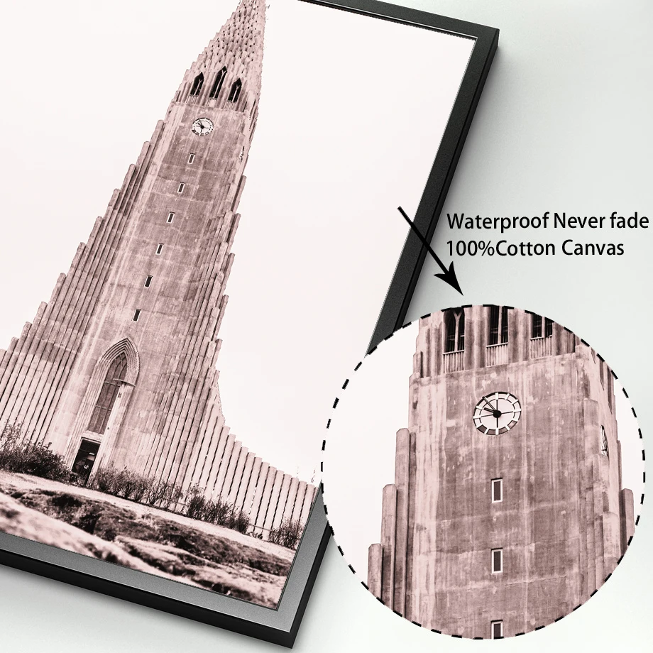 

Scandinavian Hallgrimskirk Church Letter Wall Art Canvas Painting Nordic Posters And Prints Wall Pictures For Living Room Decor