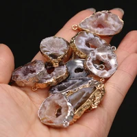 fine natural agates druzy pendants gold plated druzys with hole charms for jewelry making diy necklace earrings gifts