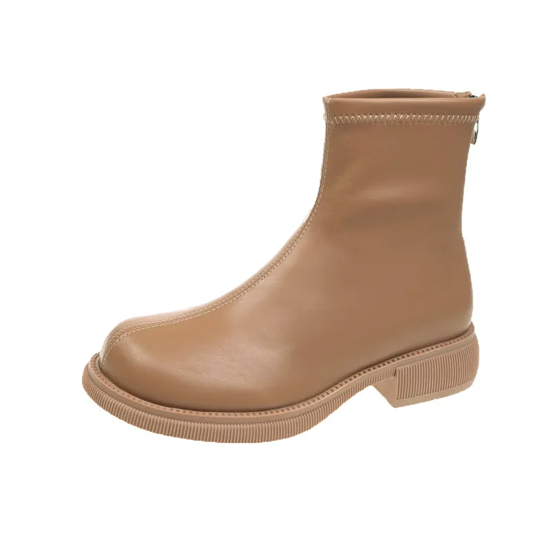 

Женские ботинки Martin, новинка сезона осень-зима 2021, Стильные полуботинки на толстой подошве и танкетке, женская обувь, однотонные ботинки чел...