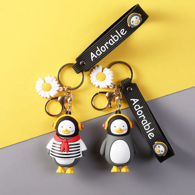 

Korean Fashion Penguin Keychains Cartoon Cute Penguin Car Key Chain Women Bag Pendant Keyring Gifts Student Lovers Gift