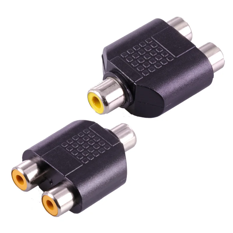 

100PcS RCA Jack Jack Connector Nickle Plated 2xRCA Jack Socket to 1RCA Jack Adapter