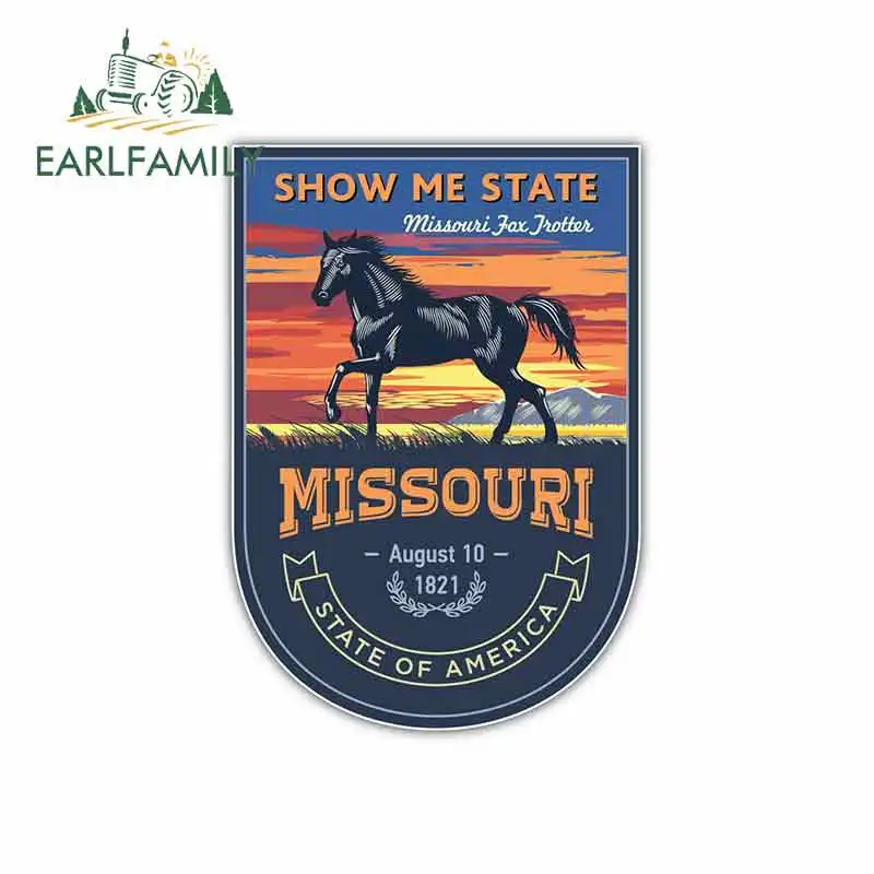 

EARLFAMILY 13 см x 9,2 см для Missouri USA State винтажные значки знак виниловые наклейки на машину JDM бампер багажник грузовик графика тонкая наклейка