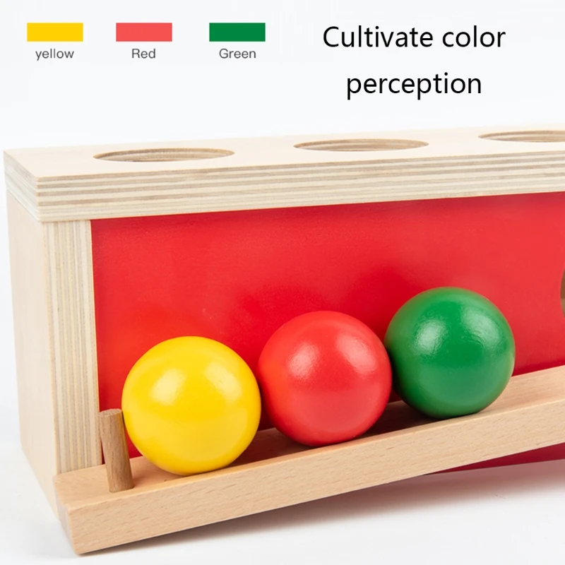 

Wooden Press Ball Table Early Learning Educational Toys Hand-eye Coordination 54DF
