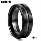 Мужское кольцо Somen 8 мм классическое черное серебряное кольцо из карбида вольфрама матовое обручальное кольцо мужские обручальные кольца мужское кольцо
