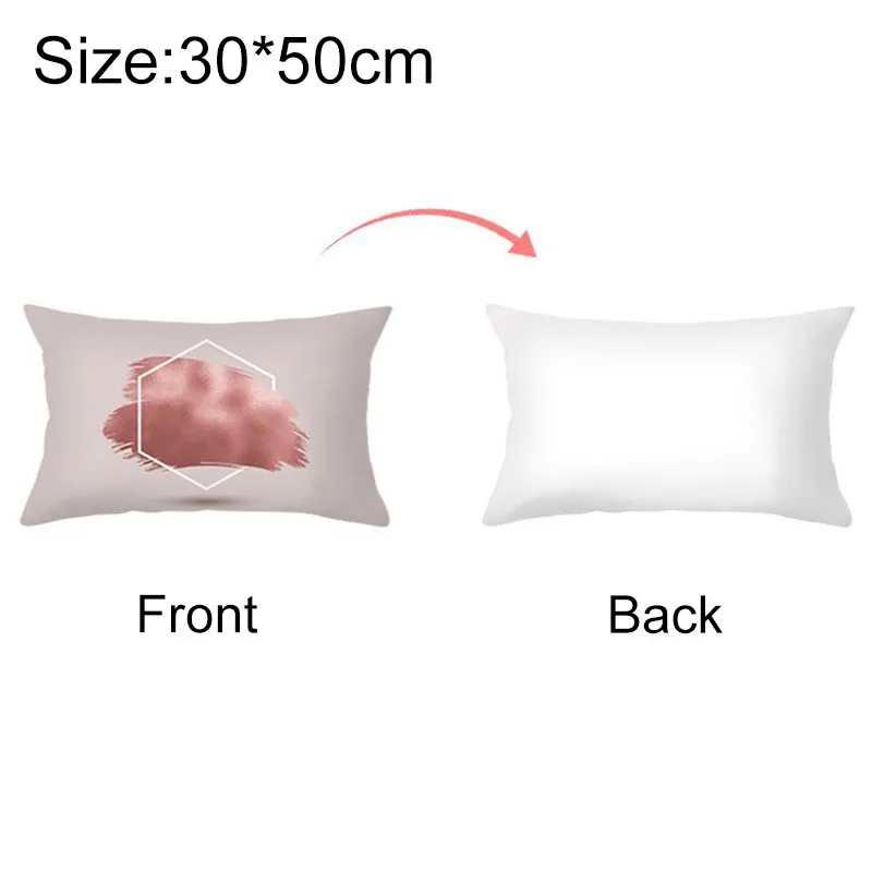 

30x50CM Geometric Soft Pillow Case Pink Sweet Style Cushion Cover Home Sofa Decorative Pillows Cotton Polyester Cushion Pillows