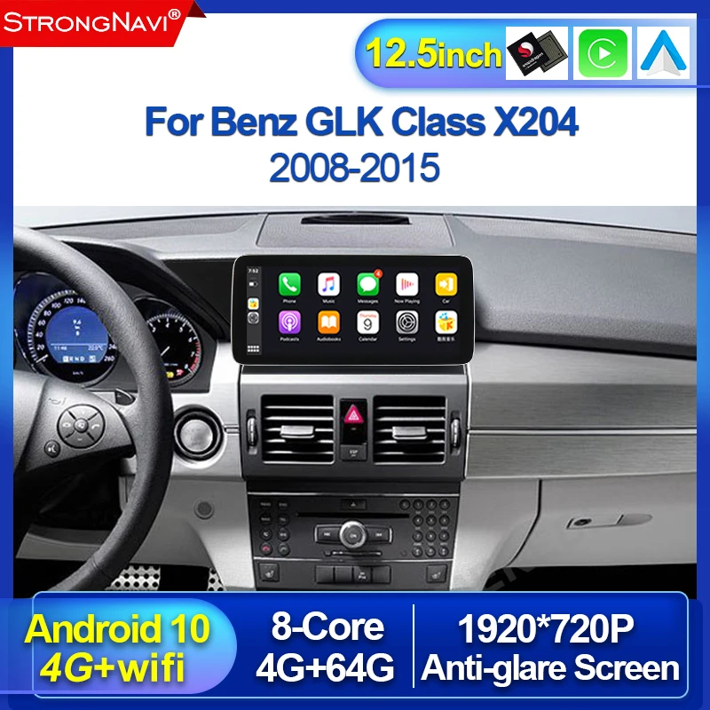 

Автомобильный GPS-навигатор Carplay для Mercedes Benz GLK Class X204 2008-2015, 4G Lte, Wi-Fi 1920*720