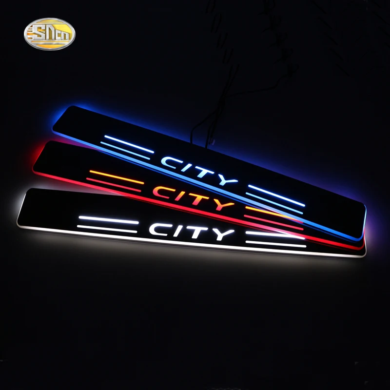 Светодиодная подвижная педаль SNCN для Honda City 2012 ~ 2020 автомобильная акриловая