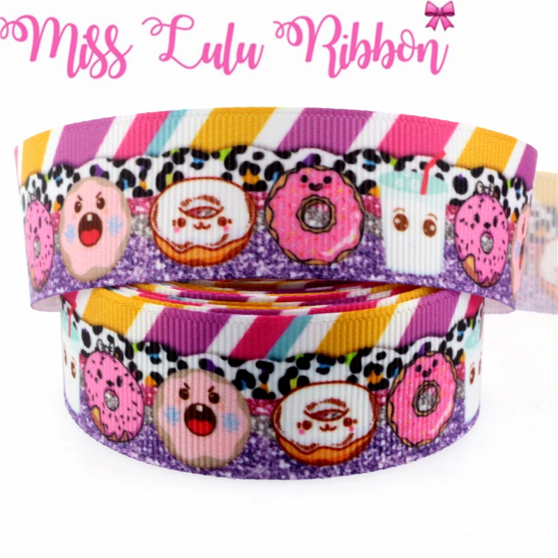 1 &quot25 мм розовые полосы милый мультфильм звезда узоры напечатаны Grosgrain ленты DIY