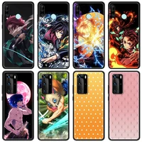 anime demon slayer luxury silicone tpu cover for huawei p10 p20 p30 pro p40 pro plus p smart z 2021 phone accessories case