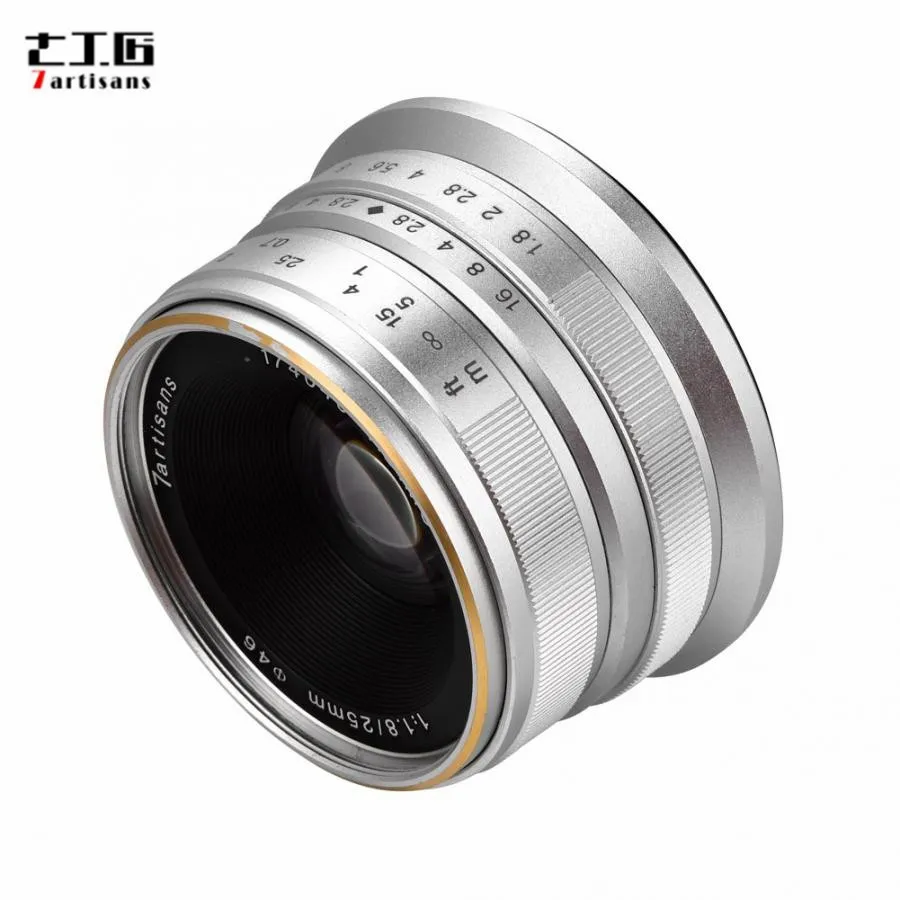 Чечевица 7 ремесленников 25 мм F1.8 Ручная настройка апертуры Фокус объектив