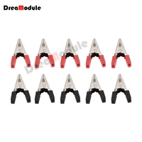 10pcslot insulated crocodile clips plastic handle cable lead testing metal alligator clips clamps 52mm length insulated plastic
