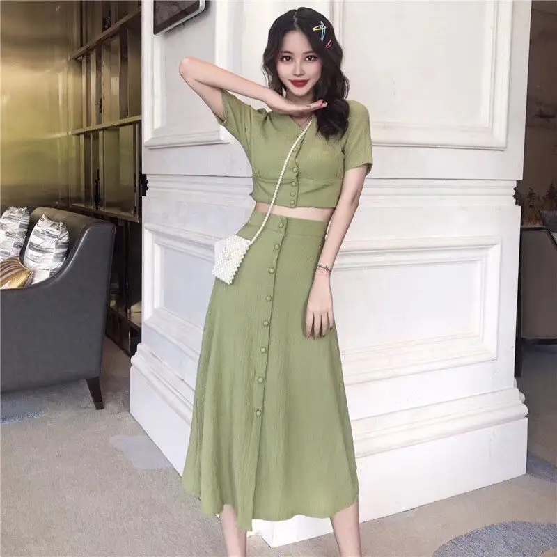 Новинка 2021 Милая юбка в сеточку красная авокадо зеленая из двух частей маленькая