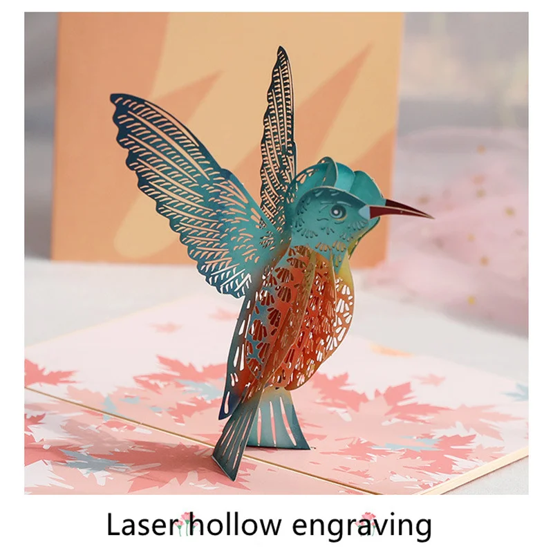 3D всплывающее окно птица Колибри приветствие думая о вас карты для дня рождения