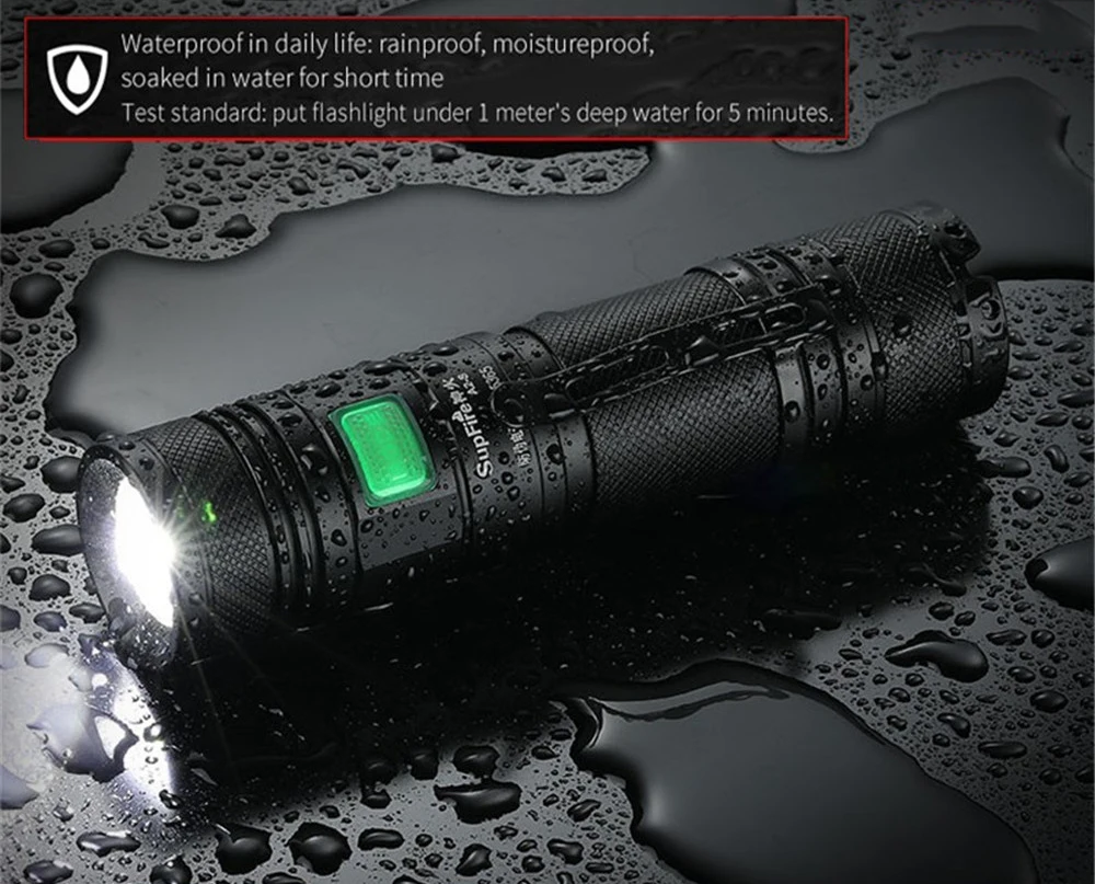 SupFire Flashlight Linterna LED Zoom Torch 26650 Flash Light Lanterna A2-S Powerful Flashlight Waterproof Camping Light 2000lm