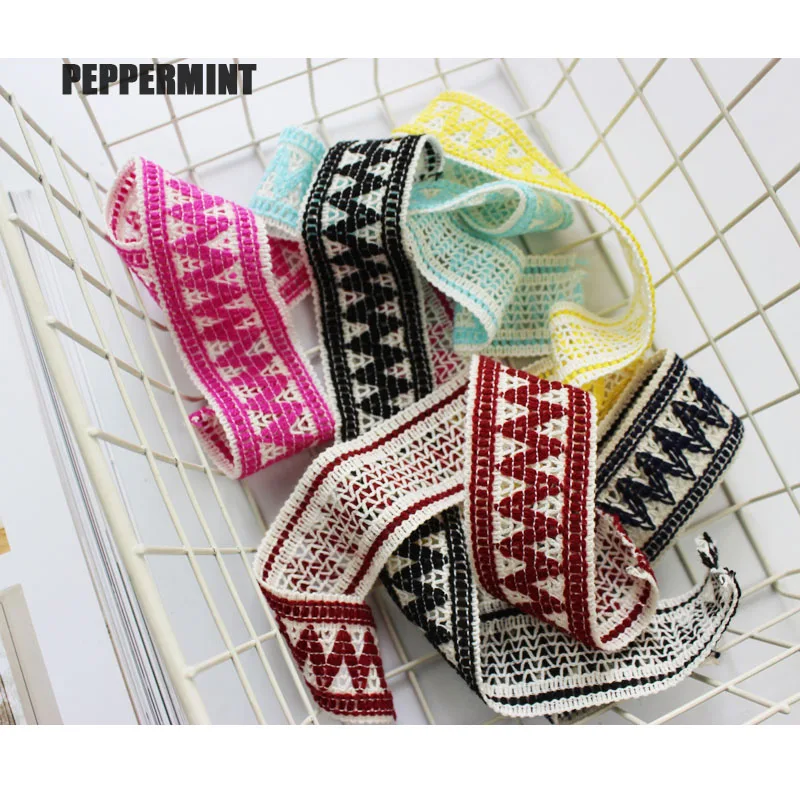 1 ярд 40 мм хлопковая лента с вышивкой стильный аксессуар для сумки/одежды/кружева