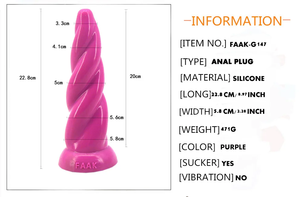 FAAK Большие Силиконовые анальные пробки фаллоимитаторы интимные игрушки для