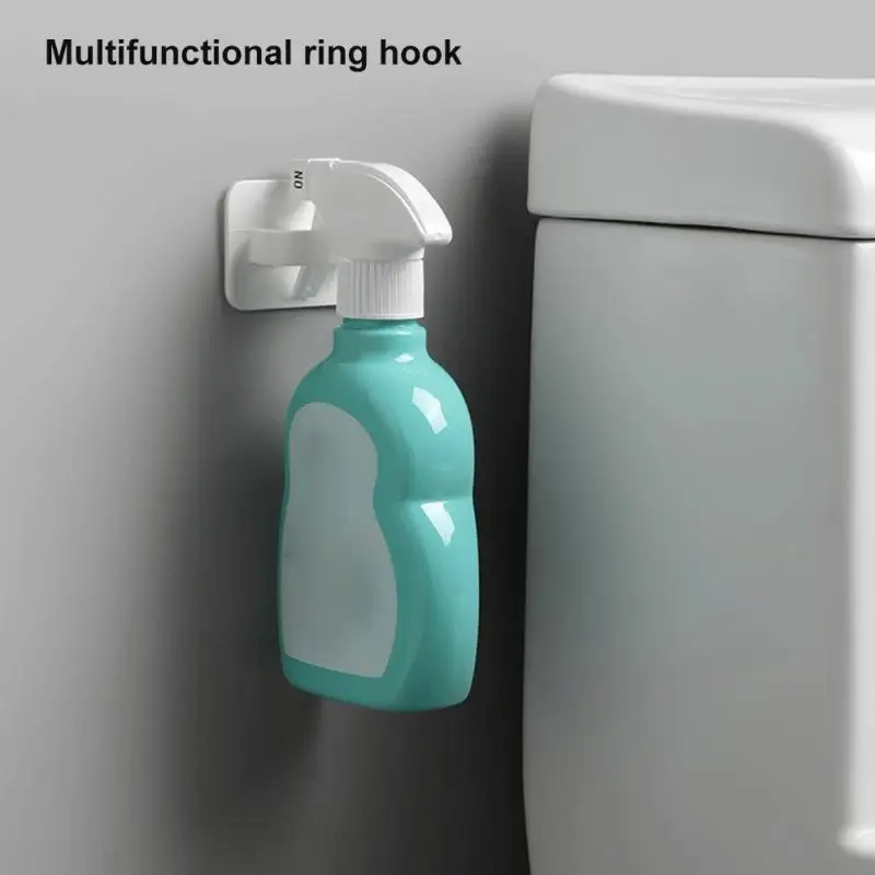 

2 Seamless Hook Japanese Style Simple Paste Type Spray Bottle Hook Porch Umbrella Eye Key Ring Hook Kitchen Bathroom Accessories