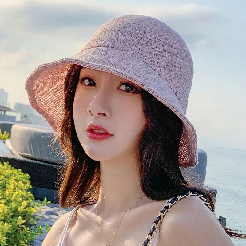 

2020 Summer New Straw Hat Women Fashion Outdoor Travel Panama Bob Bucket Hat Sunshade Breathable Fisherman Hat Sun Hat Cap