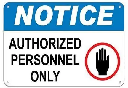 

Crysss Warning Sign Notice Authorized Personnel Only Notice Signs Road Sign Business Sign 8X12 Inches Aluminum Metal Sign