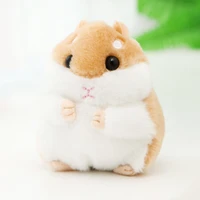 cute mini hamster keychain women girls fluffy fur pompom rabbit key chain on bag car trinket female jewelry party toys gift