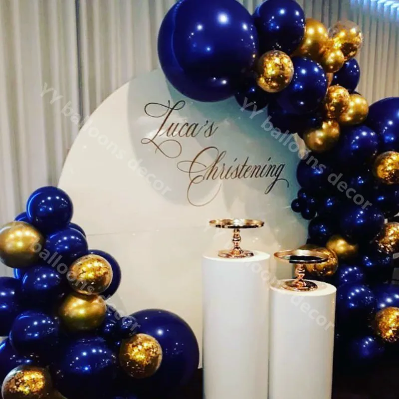 Воздушные шары 81 шт. гирлянда с арокой темно-синие из латекса конфеттти