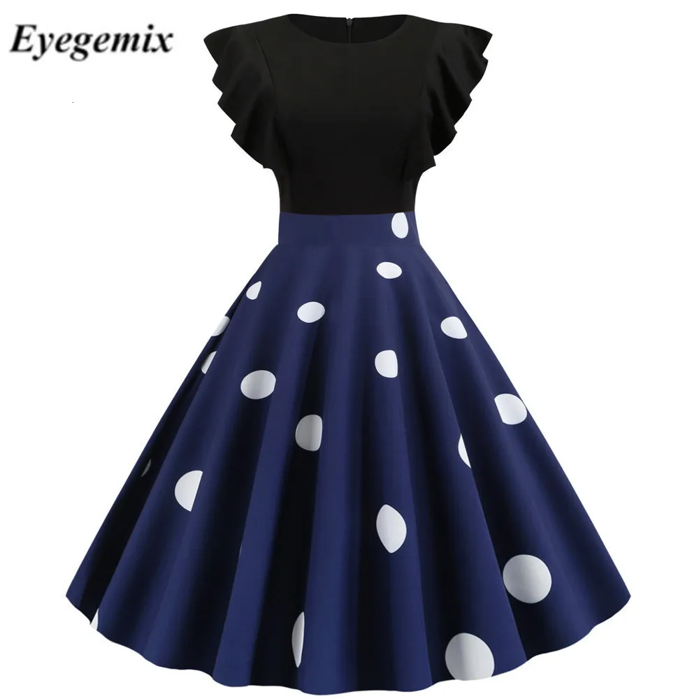 2019 белое лоскутное винтажное платье в горошек летнее повседневное женское