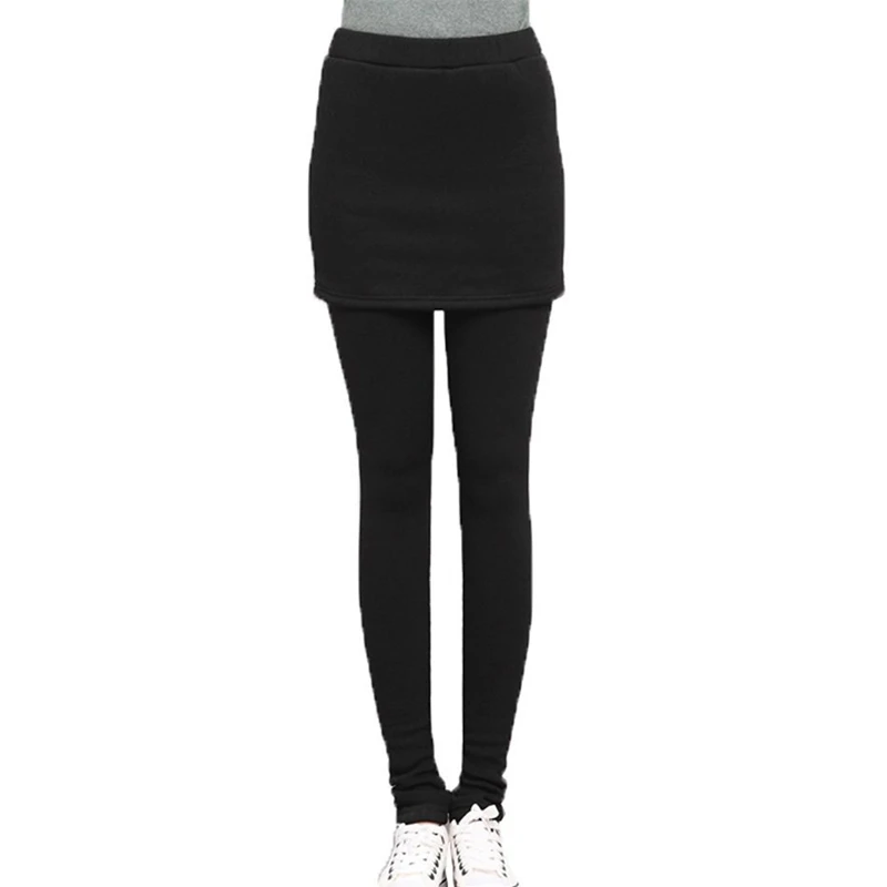 Лидер продаж женские осенне зимние леггинсы с юбкой хлопковые плиссированные