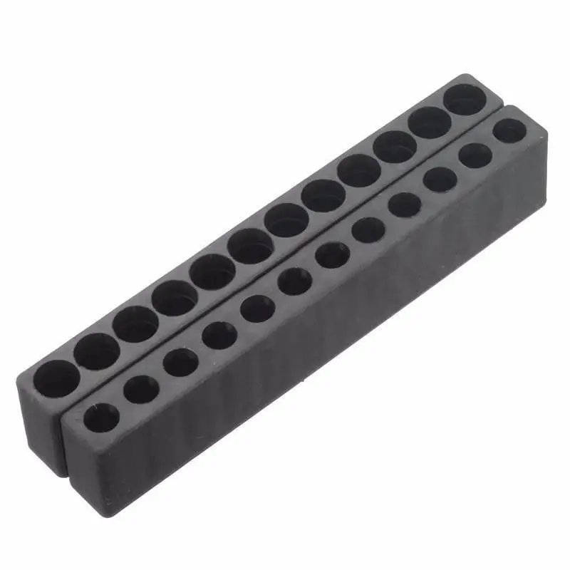 

10X Hex Shank Storage Screwdriver Head Bit Holder Tool Organizer 12 Hole Black
