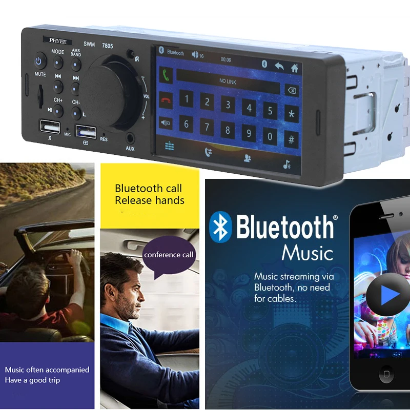 Сенсорный экран Автомобильное радио 1 Din 4.1 &quotBluetooth Аудио Видео MP5 плеер TF USB