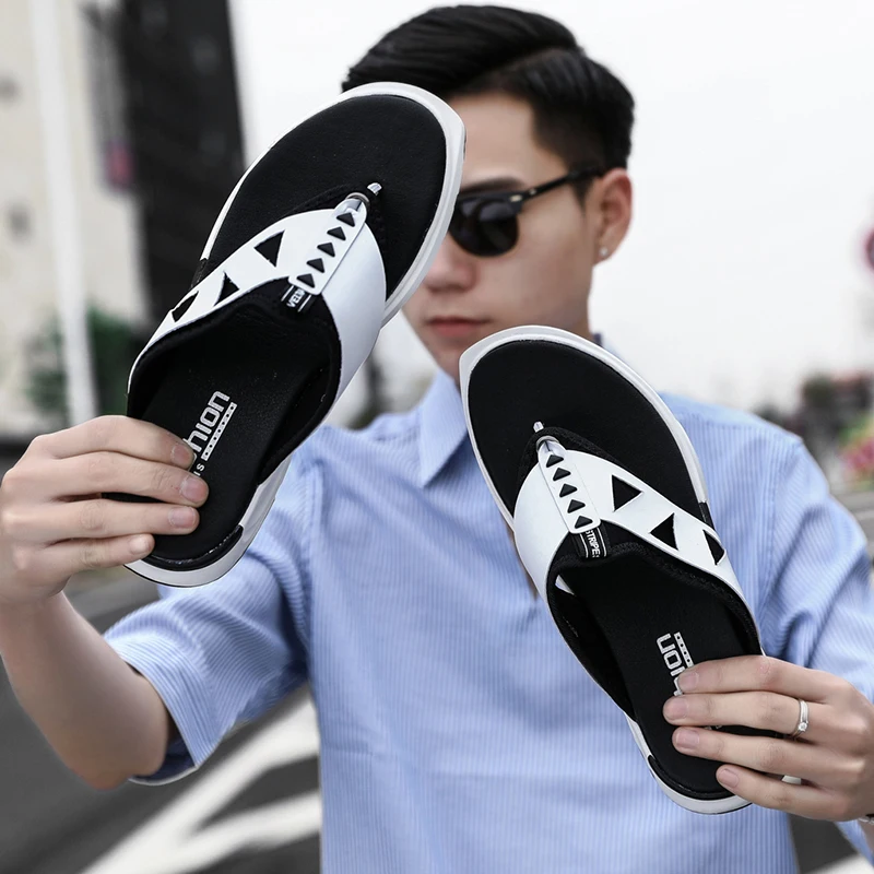 

Sandals Men Leather Sandalen Heren Flip Flops Sandalia Rasteira Man Leather Sandalias Para Hombre Sandale Ete Homme Flip-flops