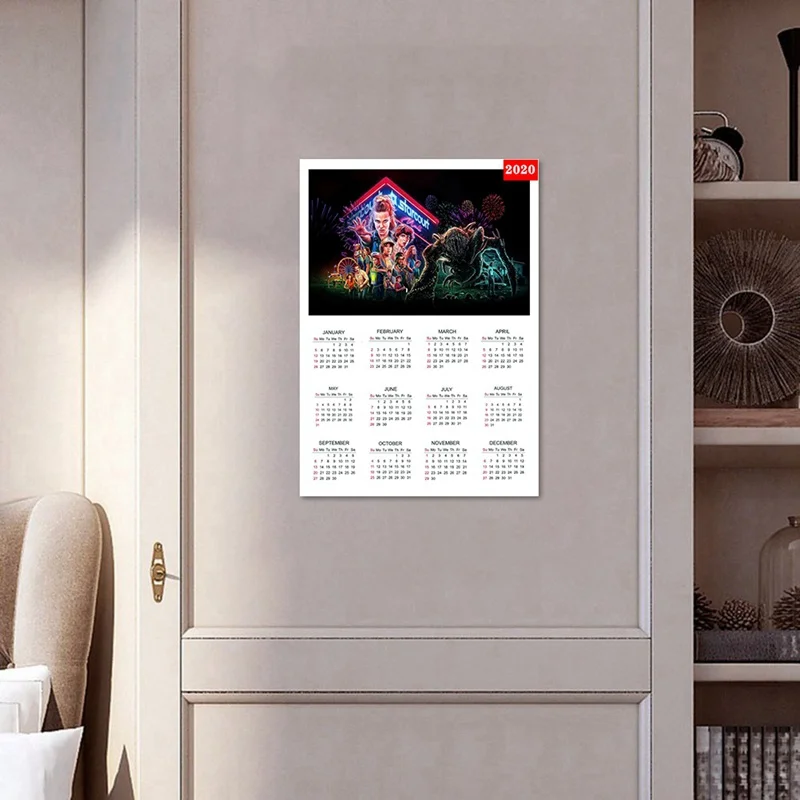 ВИНТАЖНЫЙ ПЛАКАТ с календарем очень странные дела 2020 3 Ретро плаката крафт бумага