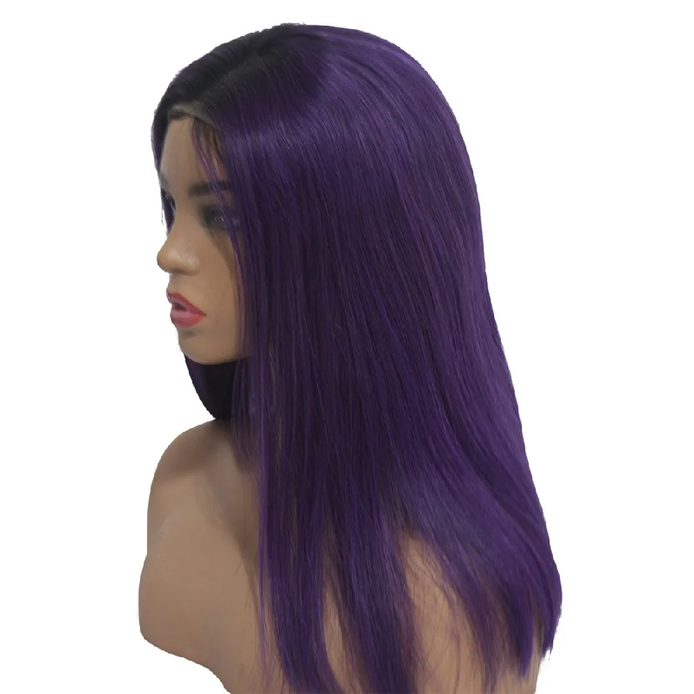 Настоящие бразильские натуральные волосы BESFOR 1-темно-фиолетовые безклеевые