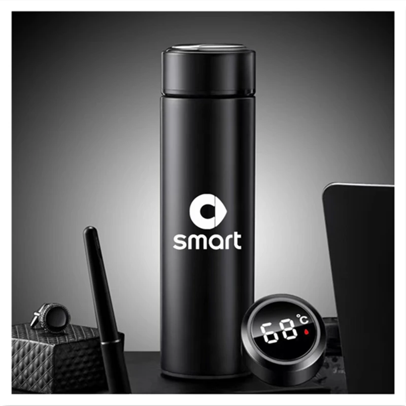 

For Smart 451 453 Fortwo Forfour Led Digital Temperature Display Stainless Steel Insulation Mugs Intelligent Thermo Cups