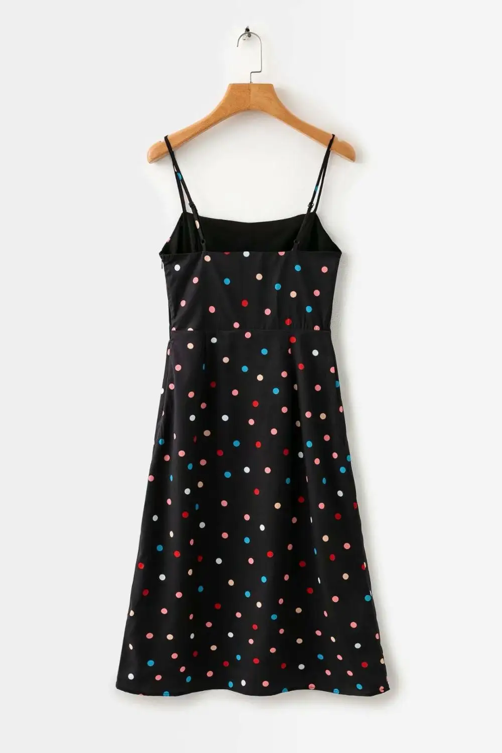 Платье женское атласное пляжное в горошек пикантное Клубное на бретелях разные